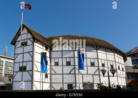 Le Théâtre du Globe de Shakespeare, sur la Tamise, Southwark, Londres. Banque D'Images