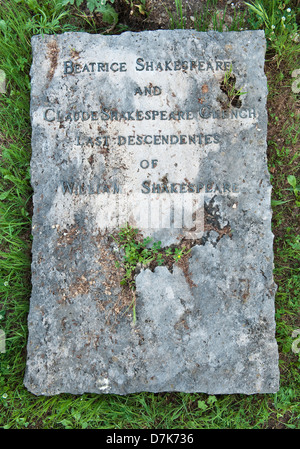 La tombe des derniers descendants directs de William Shakespeare, dans le cimetière anglais, Florence, Toscane, Italie Banque D'Images