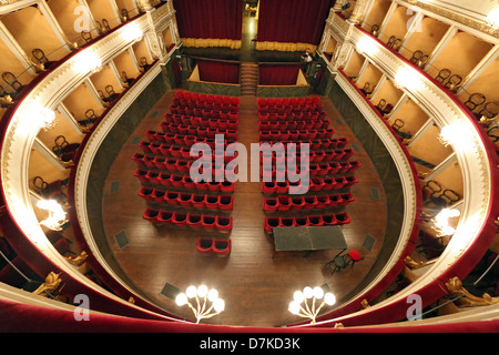 Orvieto, Italie, en vue de l'intérieur du théâtre Mancinelli Banque D'Images