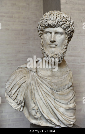 Lucius Verus (130 - 169). Co-empereur romain avec Marcus Aurelius, à partir de 161 jusqu'à sa mort. Antonine dynastie. Banque D'Images