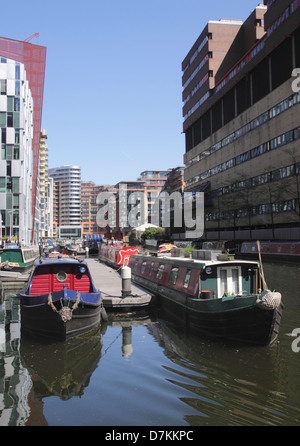 Grand Union Canal au bassin de Paddington Londres Banque D'Images