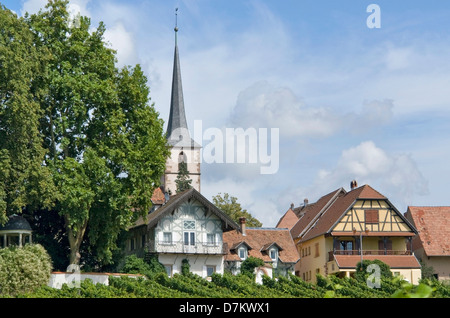 Détail de l'idyllique de Mittelbergheim, un village d'une région en France nommée Alsace Banque D'Images