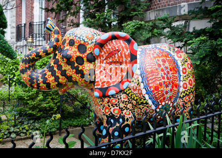 Sculpture d'éléphant coloré quartier à Washington DC Banque D'Images