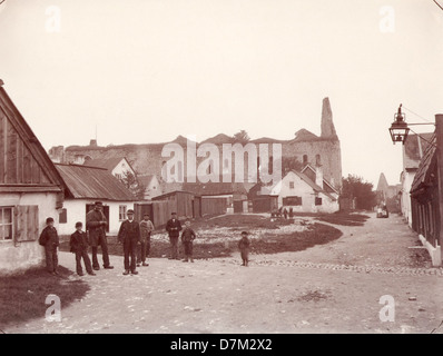 Ruine de l'église St Nicolai, Visby, Gotland, Suède Banque D'Images