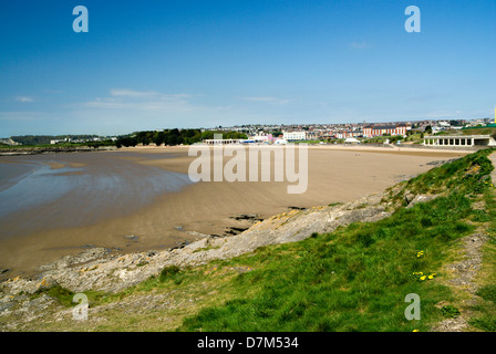 sentier côtier whitmore bay barry island vale of glamourgan south wales uk Banque D'Images