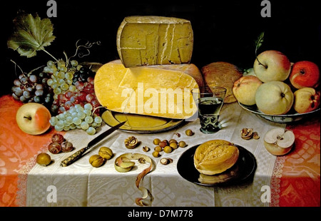 Floris Claesz van Dijk 1613 Banquet Fromage pièce musée Pays-bas vivent encore Banque D'Images