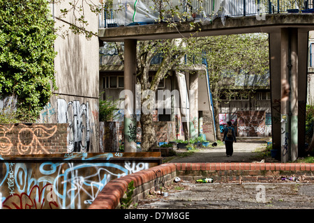 Montrant une épave abandonnée dans immobilier conseil Elephant and Castle, maintenant dû à la démolition Banque D'Images