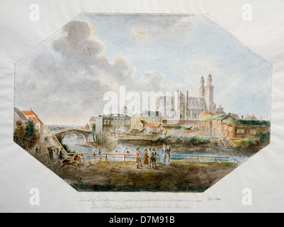 Cette vue d’Uppsala, située à Uppland, en Suède, met en valeur l’architecture historique de la ville et sa position le long de la rivière Fyris. Uppsala est connue pour son université, ses sites historiques et son rôle dans la culture suédoise. Banque D'Images