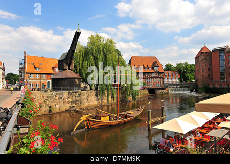 Historique L'Stintmarkt à Lüneburg, Lunebourg, Basse-Saxe, Allemagne Banque D'Images