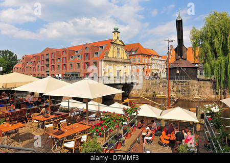 Historique L'Stintmarkt à Lüneburg, Lunebourg, Basse-Saxe, Allemagne Banque D'Images