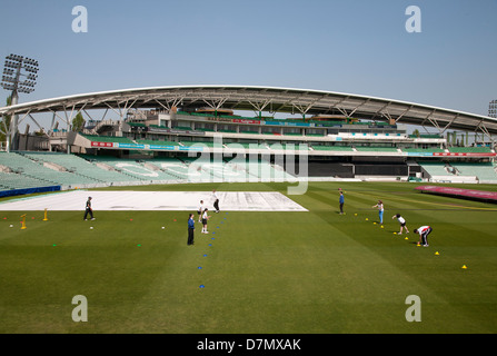 Jeu pratique à la Kia Oval montrant le Stand OCS, Kennington, Londres, Angleterre, Royaume-Uni Banque D'Images