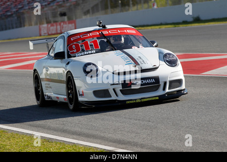 Porsche GT3 Cup Challenge Brésil à Montmelo, Espagne 12 Avril 2013 Banque D'Images