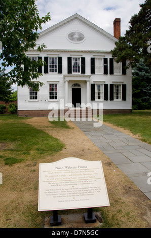 Le Michigan, Wyandotte. Greenfield Village. Demeure de Noah Webster, c. 1823. Banque D'Images