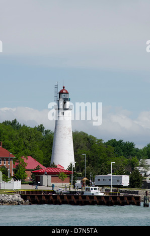 Michigan, Port Huron, St. Claire entre le lac Huron et le lac Érié. Fort Gratiot Lumière, c. 1829. Banque D'Images