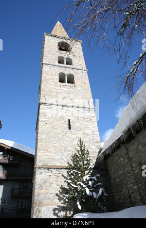 Val d'Isere vielle village vieux village Savoie France Banque D'Images