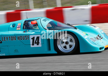 Groupe C course à Barcelone Catalogne Classic Revival, le circuit de Montmelo, avril 2013, Tommy Dreelan en Porsche 962 Banque D'Images