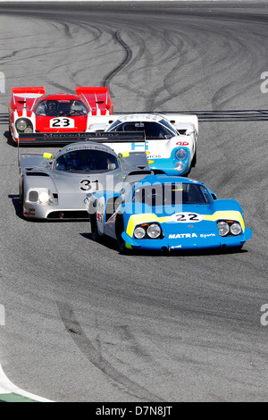 Le groupe C et les voitures de sport Historique la pratique libre à la Catalogne Barcelone Renaissance classique, circuit de Montmelo, Avril 2013 Banque D'Images