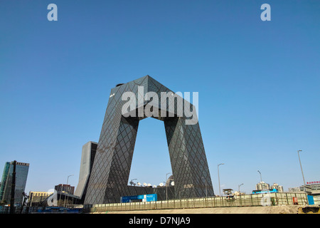 Paysage de bâtiment CCTV, Beijing Banque D'Images