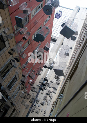 L'installation d'art avec les cages à oiseaux en CBD de Sydney, Australie Banque D'Images