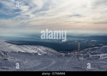 Le mont Hermon dans la neige, Israël Banque D'Images