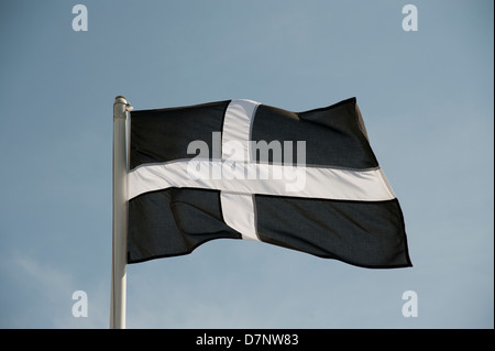 Saint Piran's drapeau Le drapeau de l'Angleterre Cornwall UK Banque D'Images