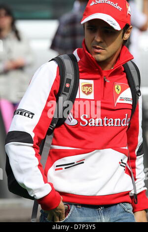 Barcelone, Espagne. 11 mai 2013. La formule 1. Grand Prix d'Espagne. L'image montre le pilote Lotus Felipe Massa à l'entrée du circuit de Catalunya Plus Sport Action Images/Alamy Live News Banque D'Images