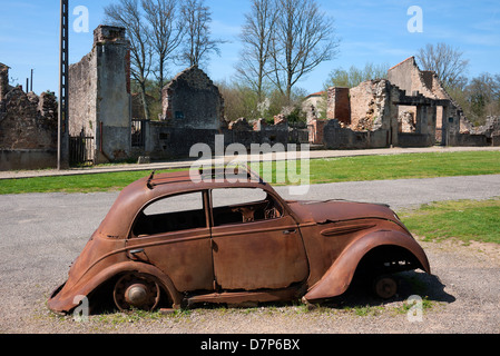 Oradour-sur-Glane, près de Limoges en France. Banque D'Images