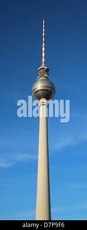 La tour de télévision à Berlin "Berliner fernsehturm' vue de la place Alexanderplatz Banque D'Images