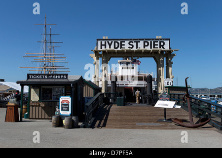 Eureka (bac) à Hyde Street Pier, Fisherman's Wharf, San Francisco, Californie, USA. Banque D'Images