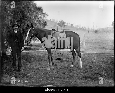 Vue de l'homme avec l'article en vertu de pepper tree Banque D'Images