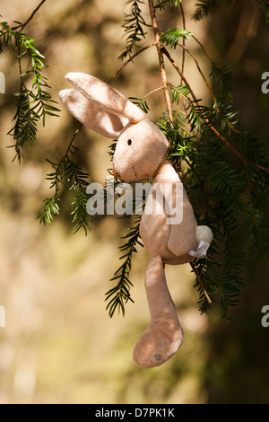 Peluche rose de lapin Banque D'Images