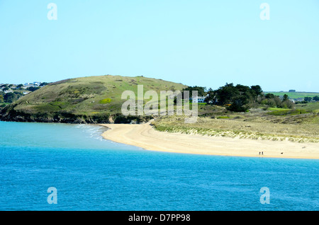 Daymer Bay dans l'estuaire de Camel Rock, près de Cornwall, UK Banque D'Images