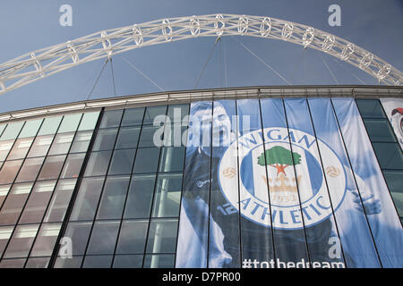 Londres, Royaume-Uni. Le 11 mai, 2013. Wigan vainqueur du dernier match de football dans le stade de Wembley, Londres. Banque D'Images