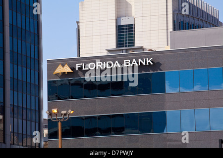 Le logo de la Banque de la Floride est vu sur un bâtiment à Jacksonville, Floride Banque D'Images