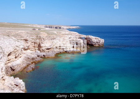 Crocodile Rock, péninsule Tarhankut, Tarhan Qut, Crimea, Ukraine, Europe de l'Est Banque D'Images