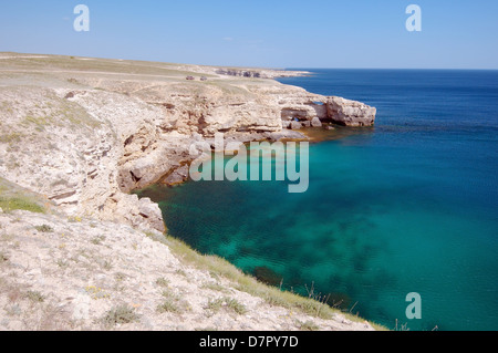 Crocodile Rock, péninsule Tarhankut, Tarhan Qut, Crimea, Ukraine, Europe de l'Est Banque D'Images