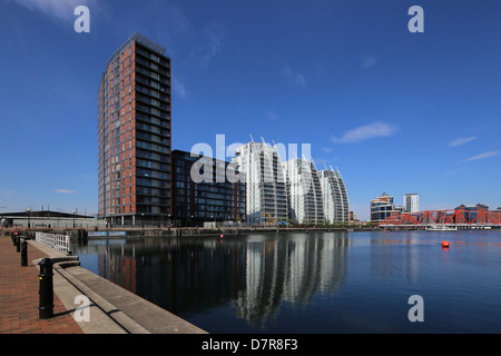 NV Bâtiments, Salford Quays, des appartements conçus par Broadway Malyan Banque D'Images