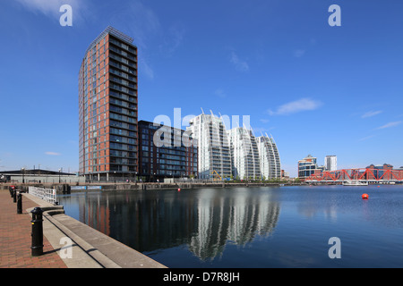 NV Bâtiments, Salford Quays, des appartements conçus par Broadway Malyan Banque D'Images