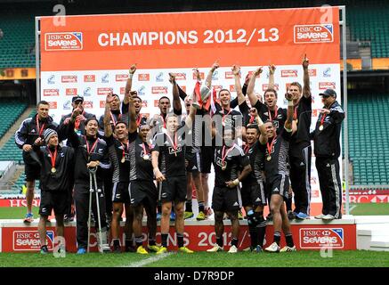 Londres, Royaume-Uni. 12 mai 2013. Twickenham, Angleterre. La nouvelle zelande gagnants du Championnat de la CISR 2012/13 au Marriott London Sevens au stade de Twickenham. Credit : Action Plus Sport Images/Alamy Live News Banque D'Images