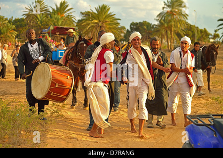 Mariage traditionnel à Al Kantara, île de Djerba, Tunisie Banque D'Images