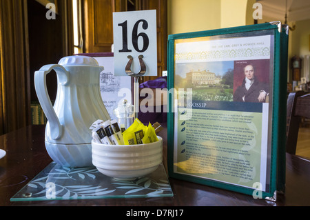 Le salon de thé à Howick Hall dans le Northumberland, l'accueil de l'Earl Grey. Banque D'Images