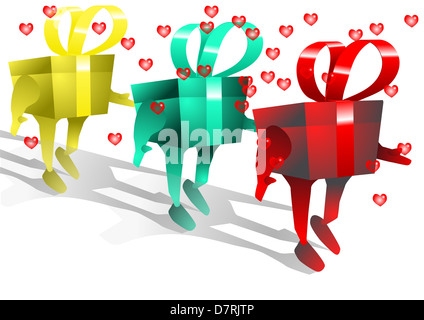 cadeaux de marche Banque D'Images