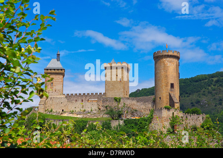 Château de Foix (Château de Foix) . Pays Cathare. Ariege, Midi Pyrénées, France. Banque D'Images