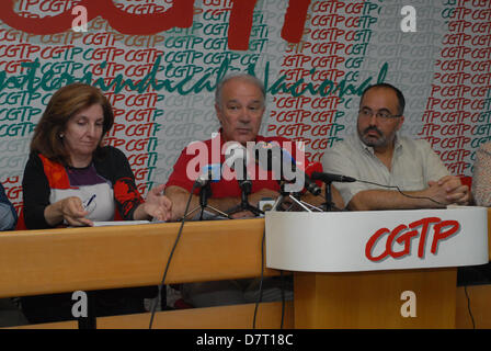 Lisbonne, Portugal. 13 mai, 2013. La CGTP a exprimé l'indignation' 'plus de demandes qu'ils ont été 'couché' sur le gouvernement en matière de réductions de dépenses publiques nouvelles, notamment sur les pensions, accusant le ministre, M. Paulo Portas de 'illusions' sur la question. Crédit : Luis Nunes/Alamy Live News Banque D'Images