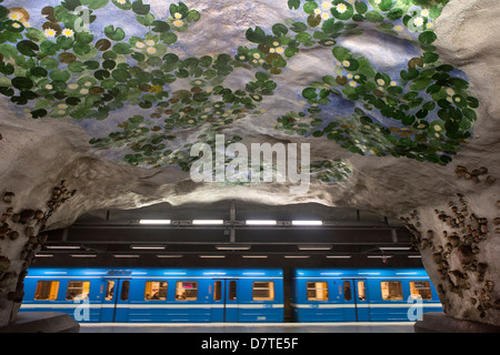 Les stations de métro de Stockholm. (Suédois : Stockholm tunnelbana.) La Suède. Banque D'Images