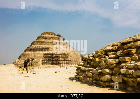 Pyramide à Degrés de Zoser à Saqqara. L'Égypte Banque D'Images