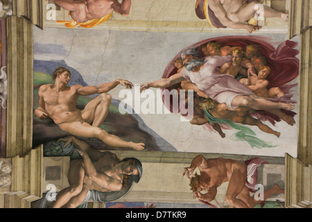 Plafond de la Chapelle Sixtine, Vatican, Rome, Italie Banque D'Images