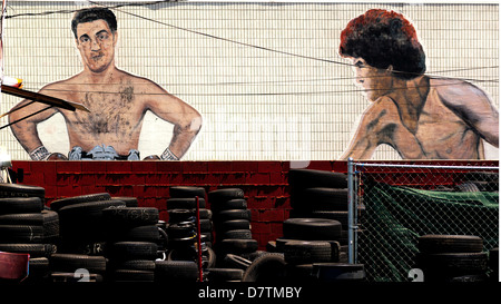 Une fresque de boxe, Johnny Tocco's Gym.Las Vegas Banque D'Images