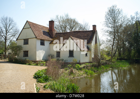 La maison de Willy Lott, Flatford, Essex, Royaume-Uni. Banque D'Images