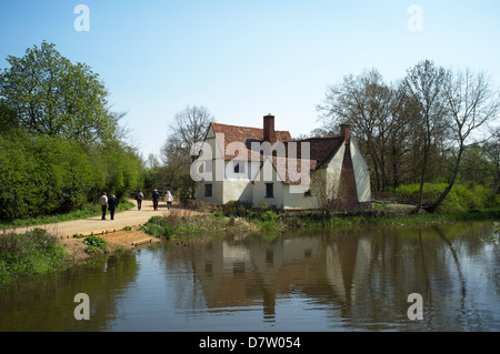 La maison de Willy Lott, Flatford, Essex, Royaume-Uni. Banque D'Images